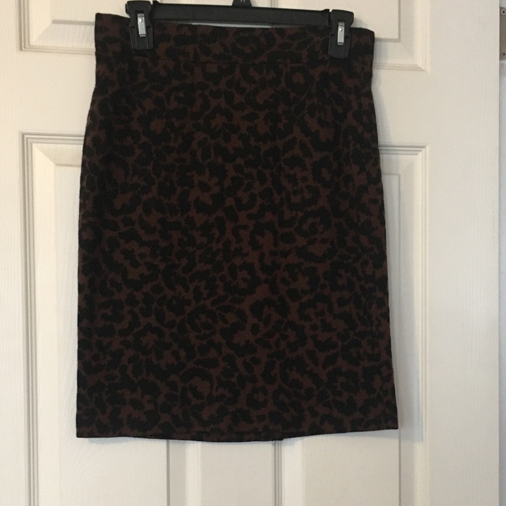 Black and brown leopard print women’s pencil skirt